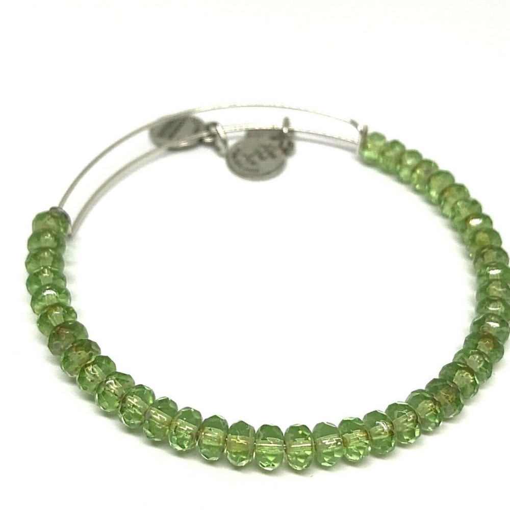 Alex and Ani Mantis Green Bead Bracelet